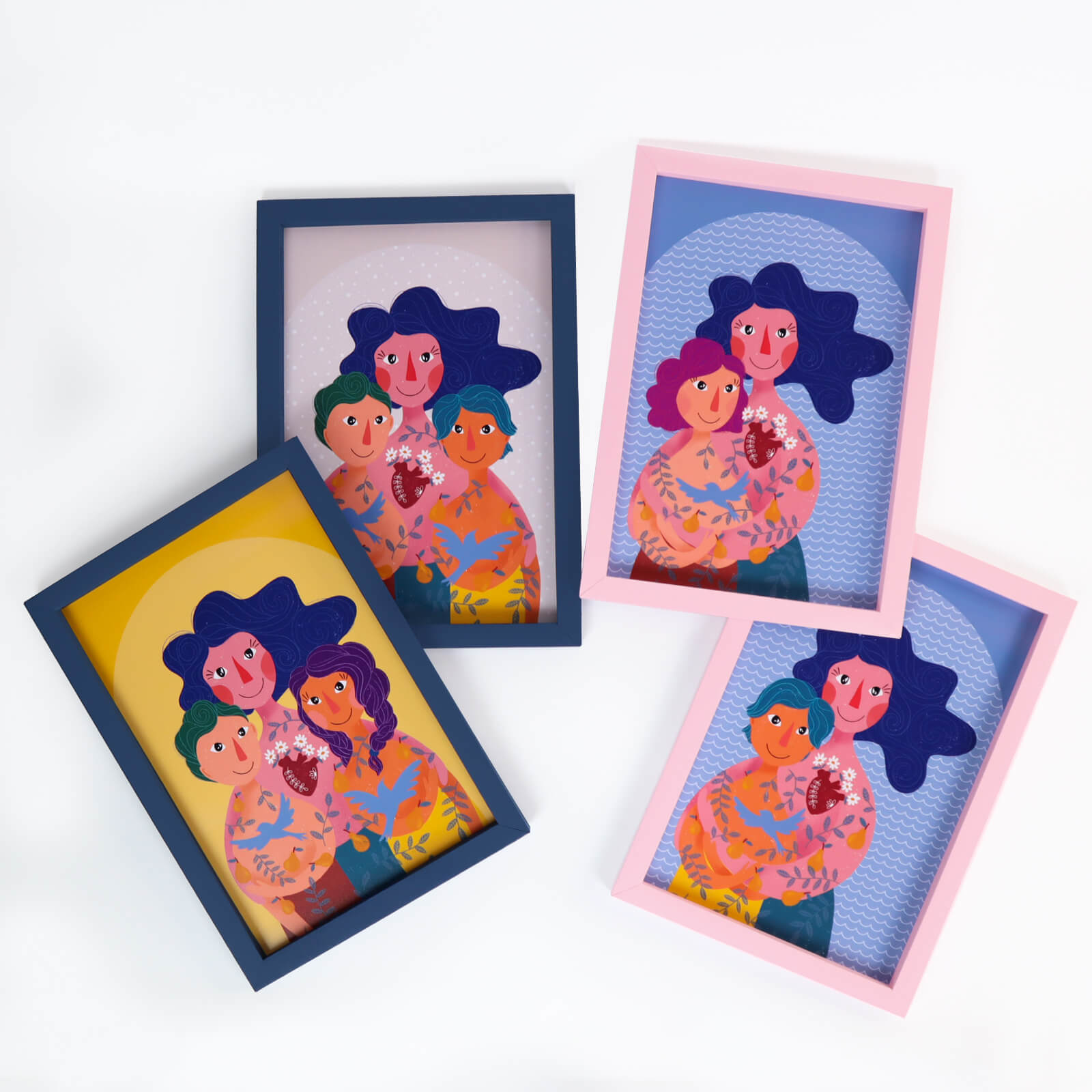 Kit Coração de Mãe | Ilustração + Moldura | Dia das Mães