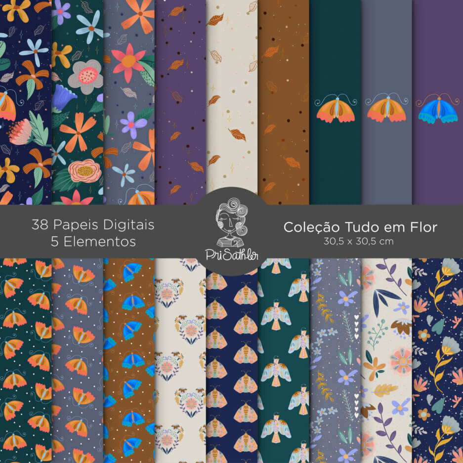 Tudo em Flor | Kit de papel Digital