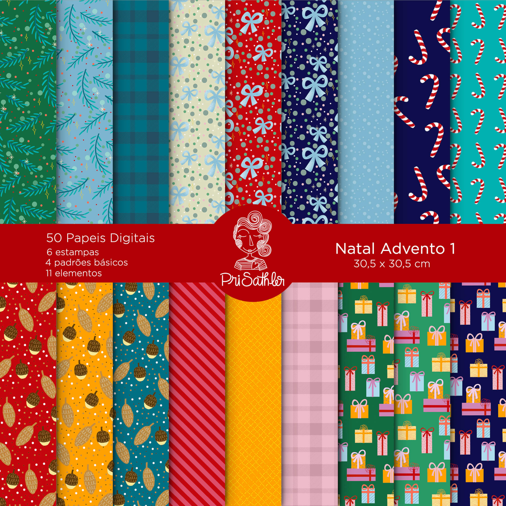 Natal Advento | Kit de Papel Digital Completo