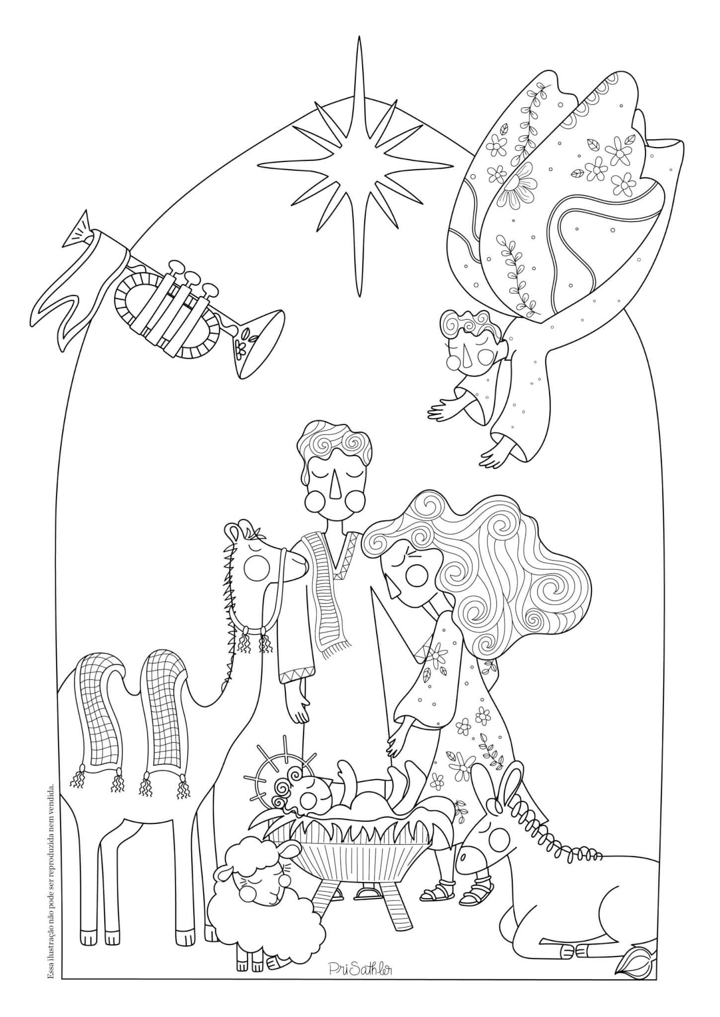 Jesus Nasceu | O Maravilhoso Calendário de Advento | Desenho de Colorir
